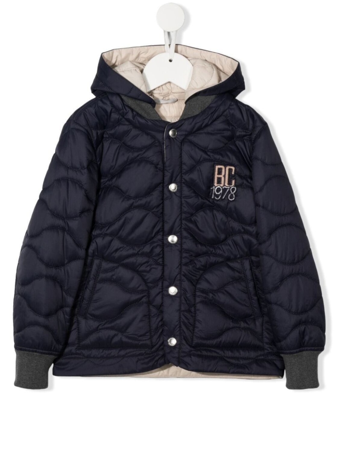

Стеганая куртка с вышитым логотипом Brunello Cucinelli Kids, синий