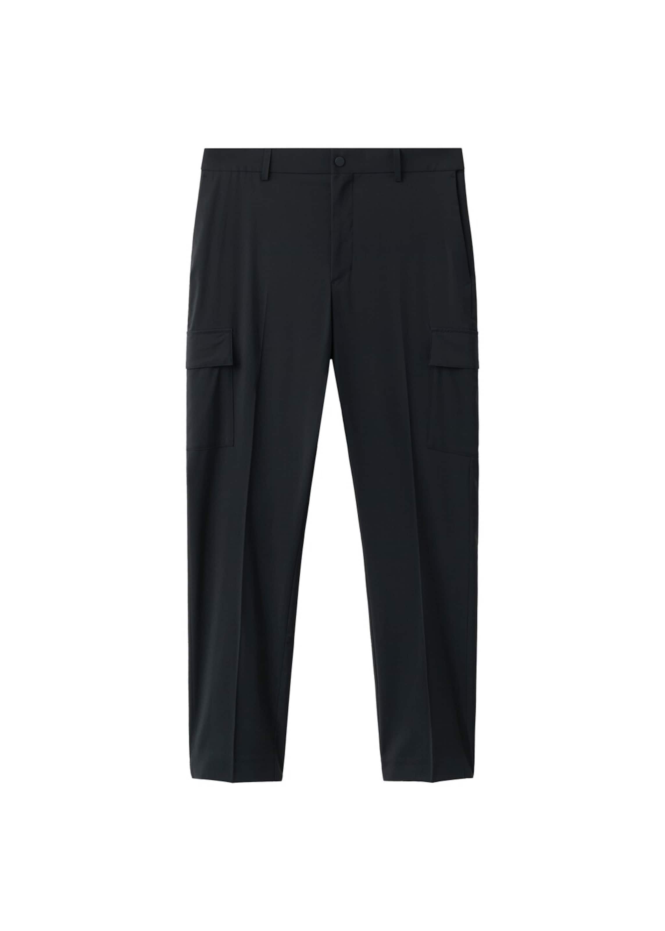 

MANGO MAN Штаны чино Regular 'Travel' в черном цвете