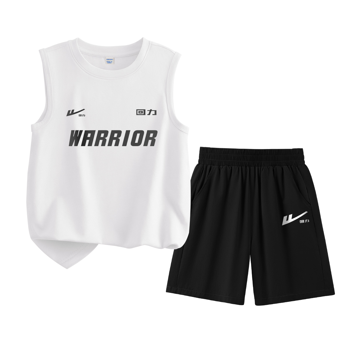 Детская повседневная спортивная одежда WARRIOR, белый/черный label - черный/белый reebok classic — фото 3