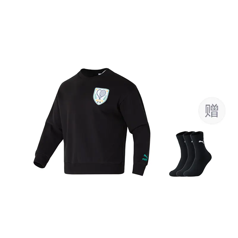 

Мужские толстовки с круглым вырезом, средней толщины, стандартного размера Puma, черный (includes 3 pairs of puma socks)