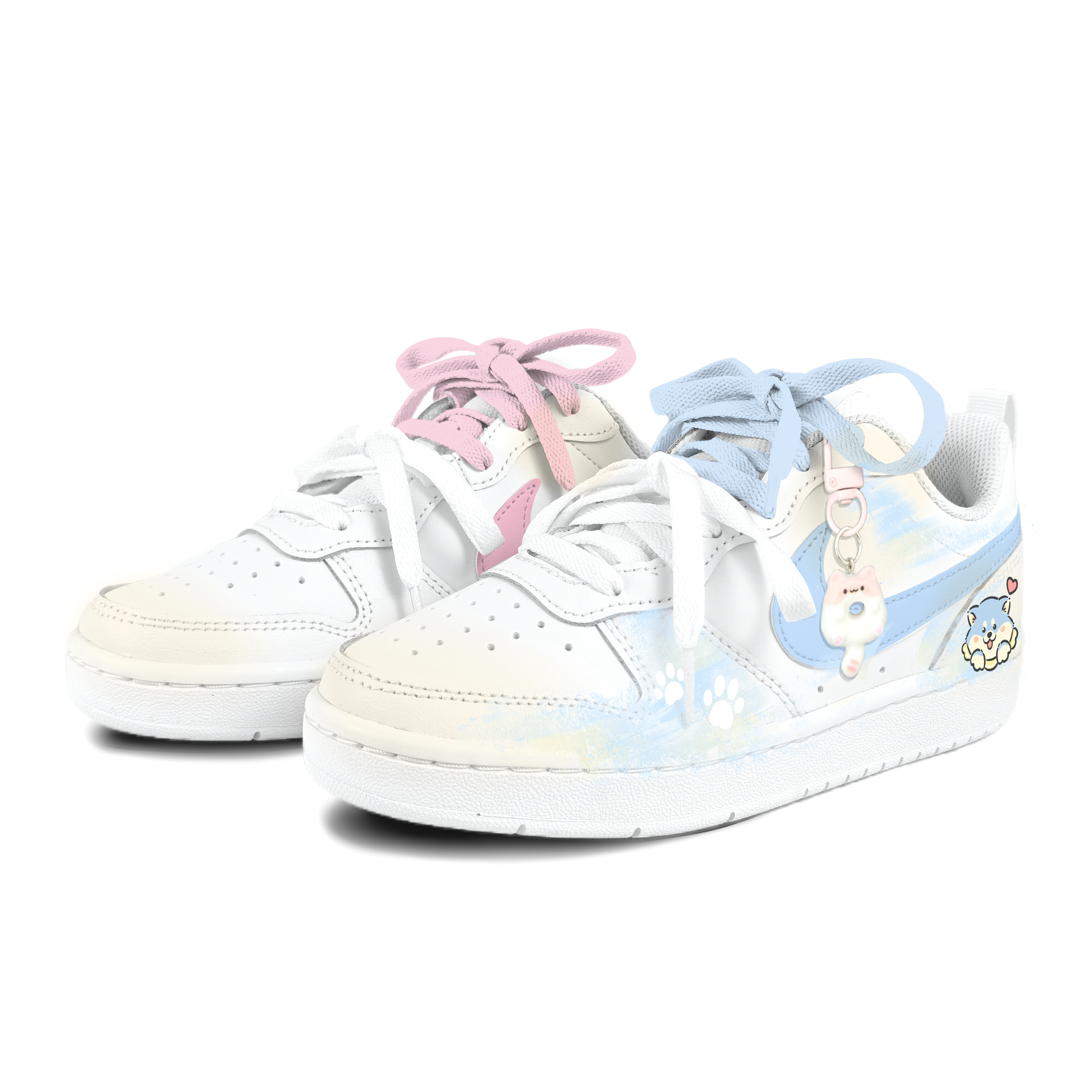 

Детские кроссовки для скейтбординга Court Borough с нескользящей подошвой и износостойкими подошвами для подростков Nike, синий/розовый