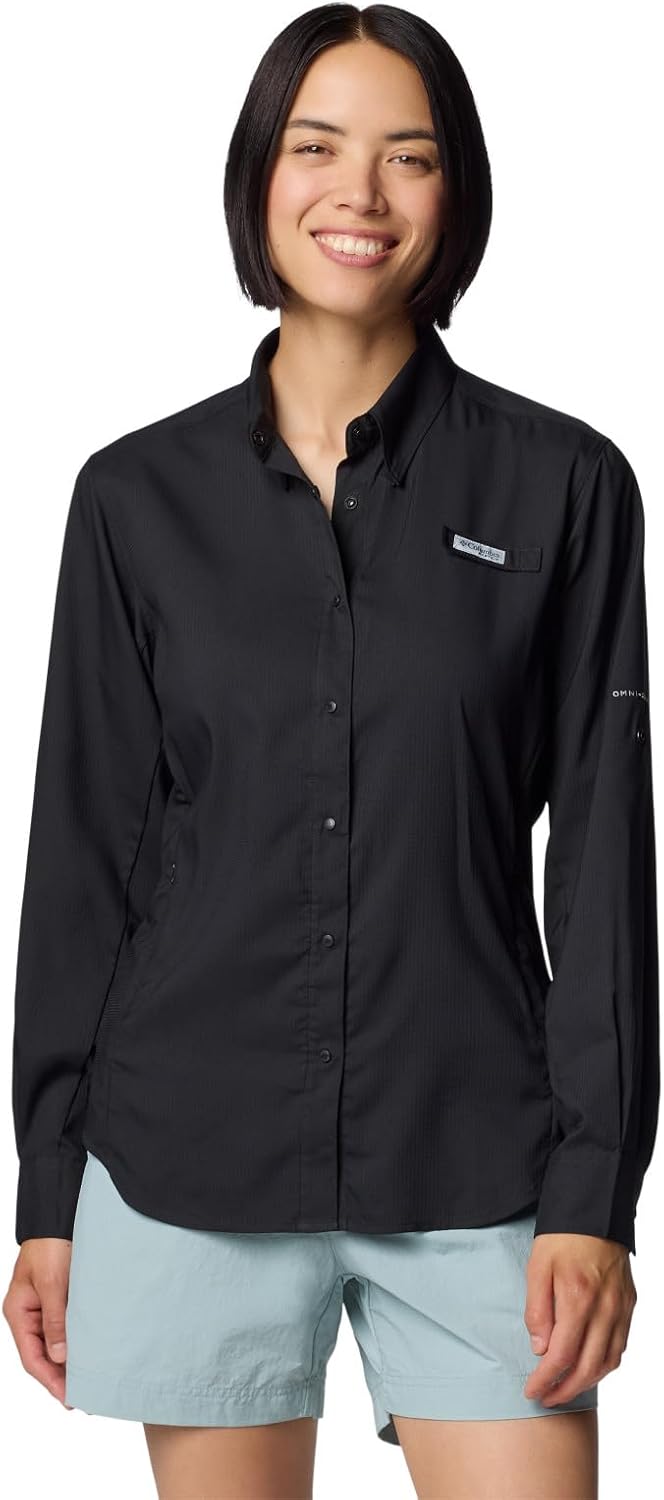

Columbia Women's PFG Tamiami II UPF 40 рубашка для рыбалки с длинным рукавом, Black