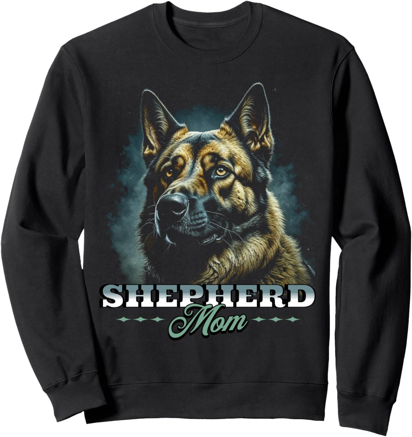 

Толстовка с изображением немецкой овчарки (мама), черная German Shepherd