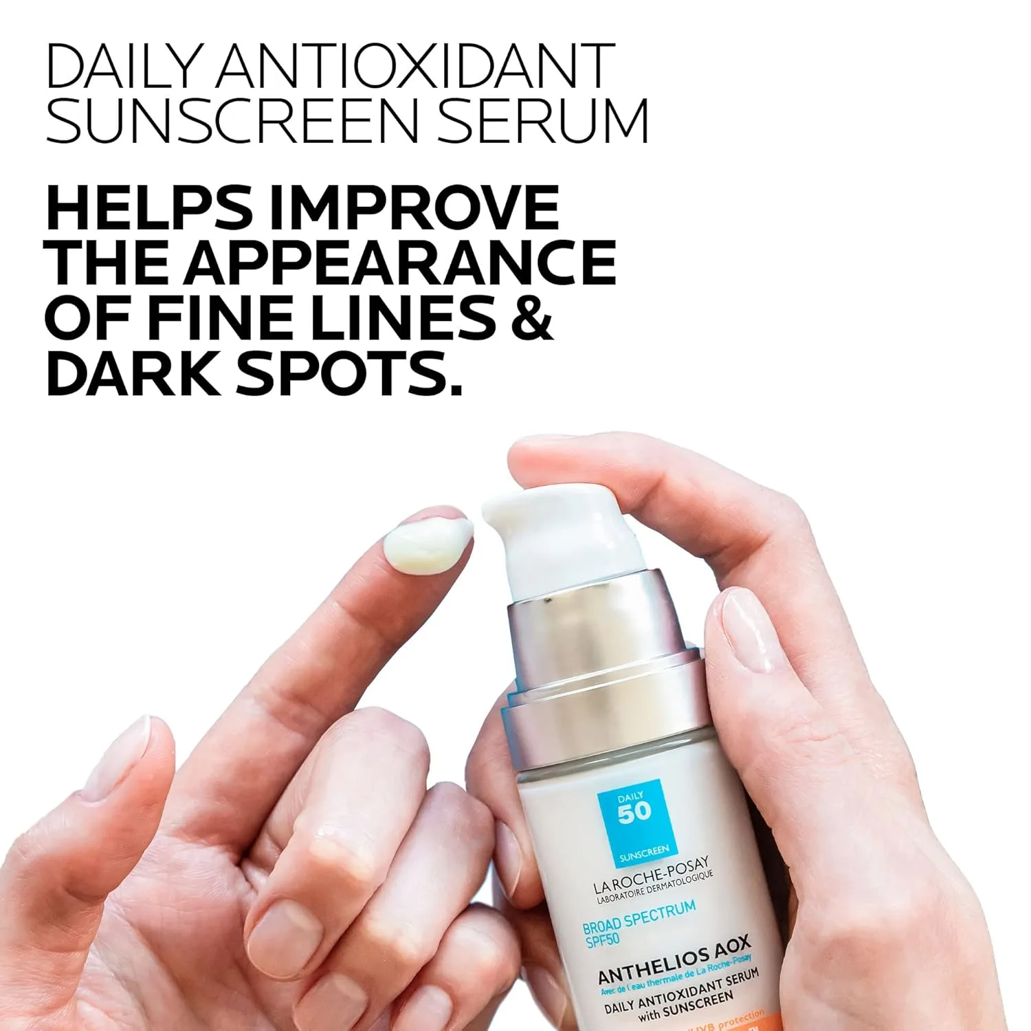 La Roche-Posay Anthelios AOX Daily Antioxidant Serum с SPF, увлажняющий крем для лица с солнцезащитным фильтром и витаминами C и E, безмасляный солнцезащитный крем для чувствительной кожи — фото 3