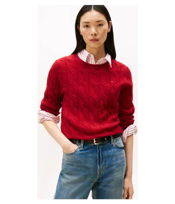 Шерстяной свитер regular fit Tommy Hilfiger, красный