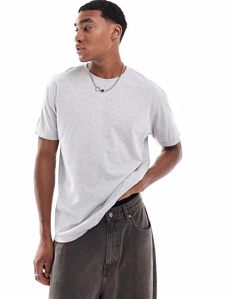 

Футболка Another Influence с объемными швами серого меланжевого цвета