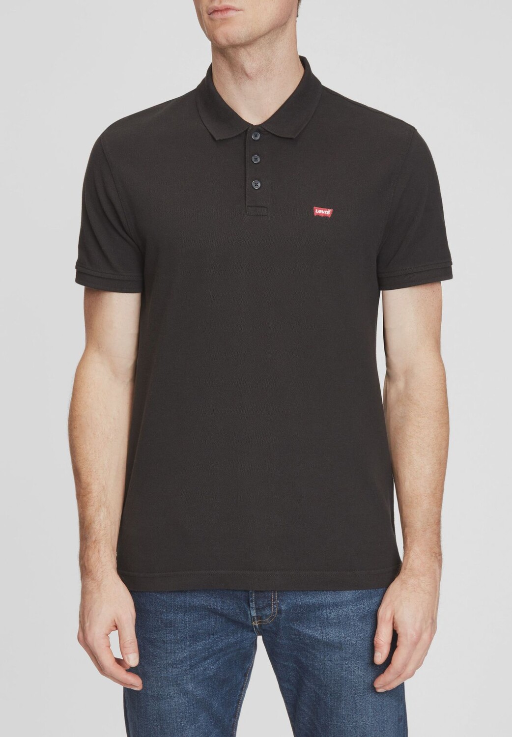 Футболка, хлопок, однотонная, мужская Levi's, черный