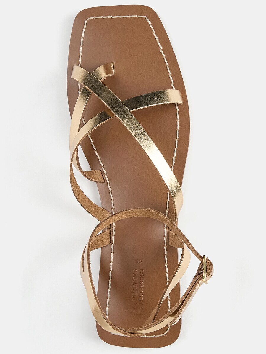 Сандалии Pull&Bear Strap Sandals, золотой — фото 3