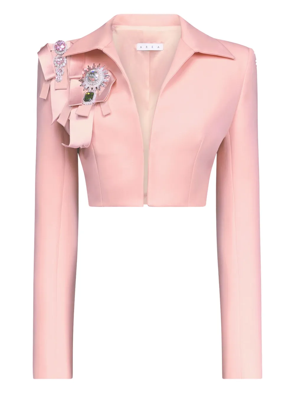 

Укороченный жакет с кристаллами AREA, розовый