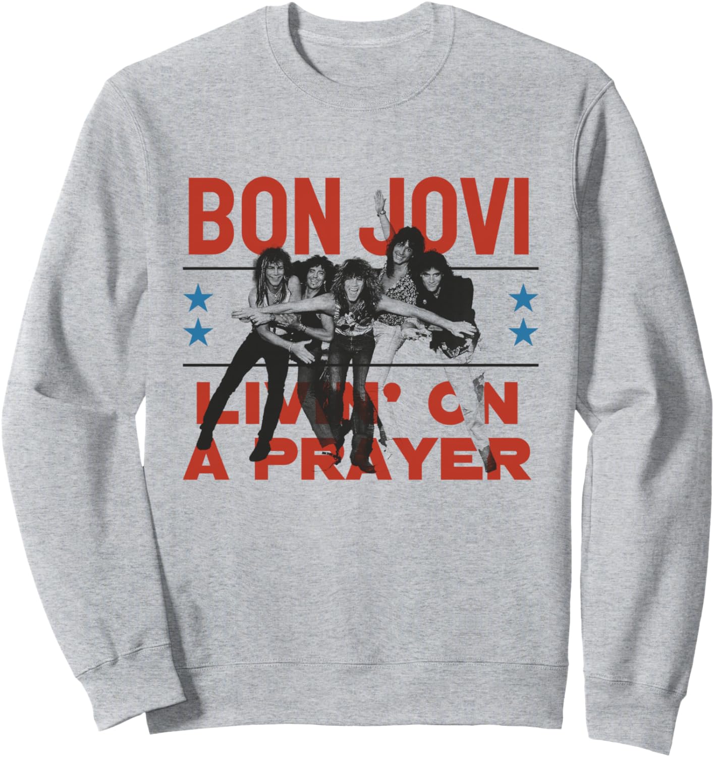 

Официальная толстовка Bon Jovi Livin' On A Prayer, серая, Серый, Официальная толстовка Bon Jovi Livin' On A Prayer, серая