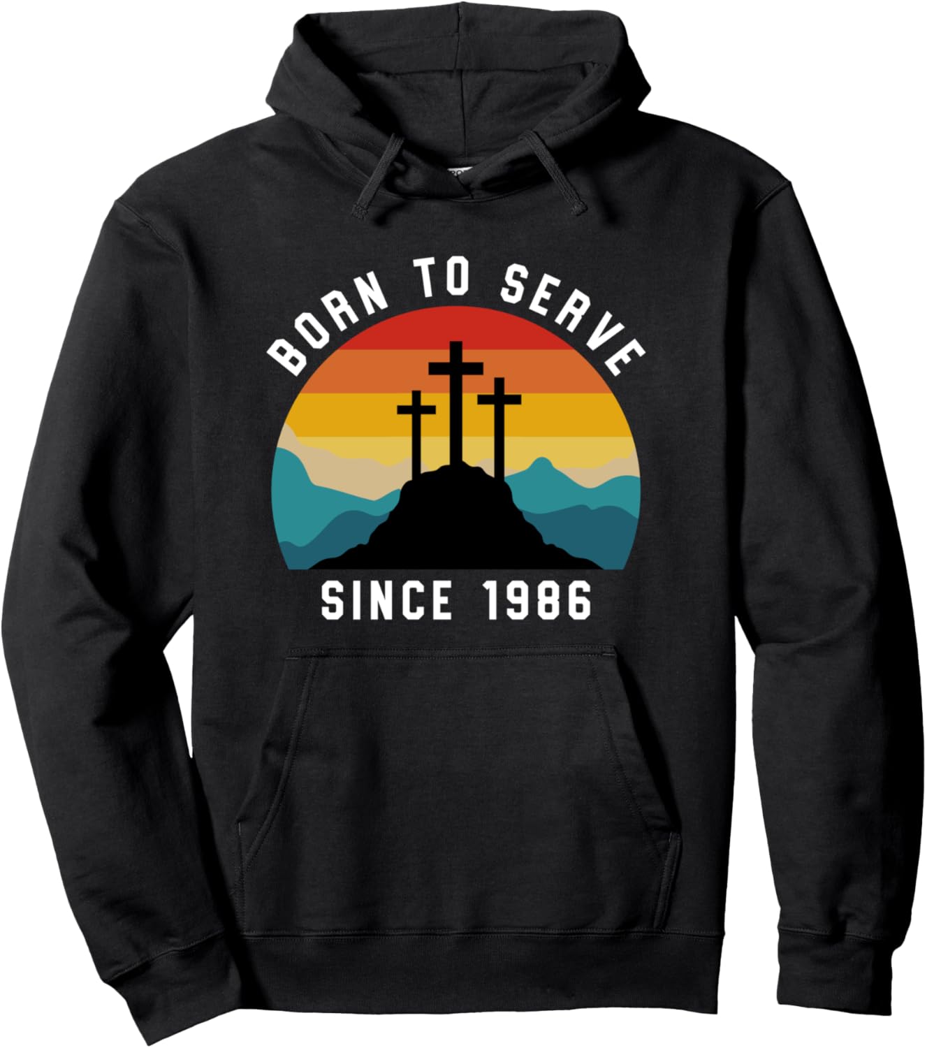 

Подарок на 35-летие для христианина: толстовка 35th Born To Serve 1986, черная Shirtbooth: Christianity
