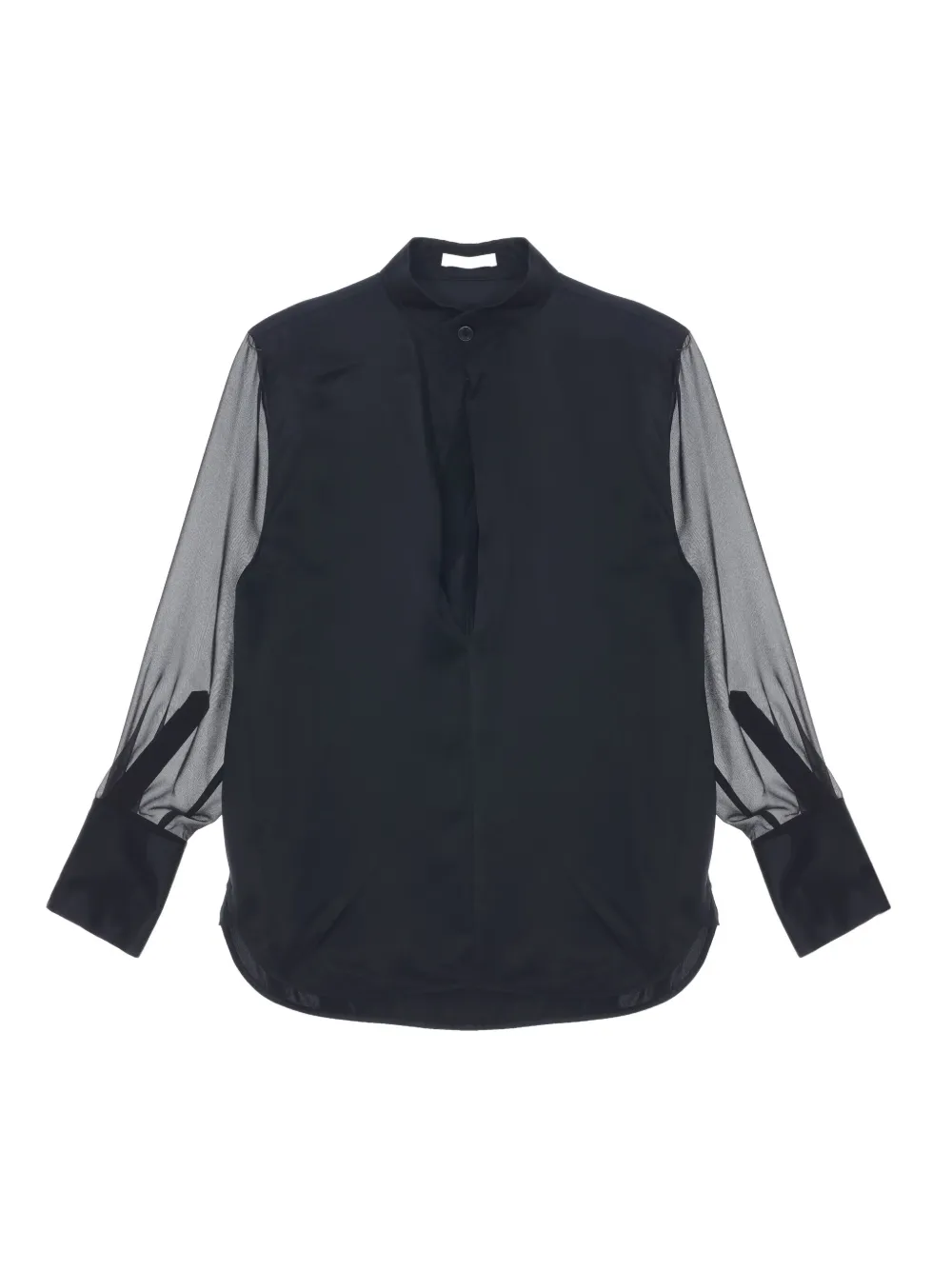 

Шелковая рубашка с прозрачными вставками Helmut Lang, черный