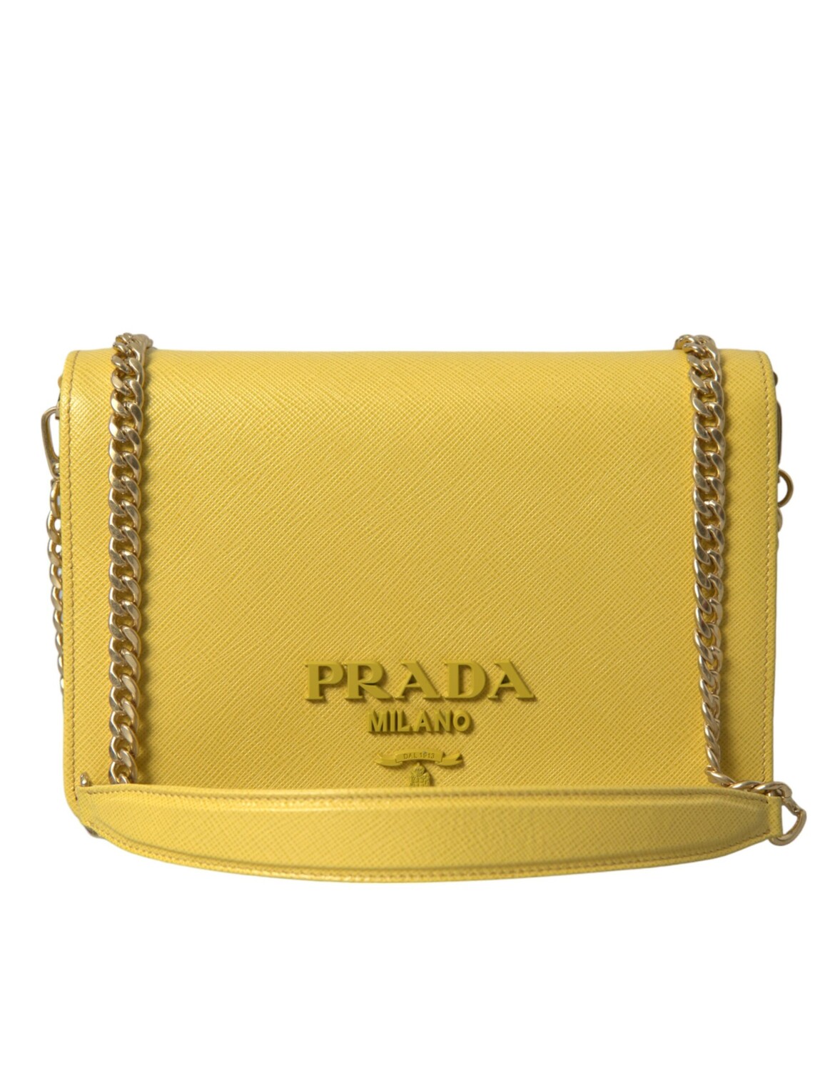 

Элегантная сумка через плечо из сафьяновой кожи Prada, желтый
