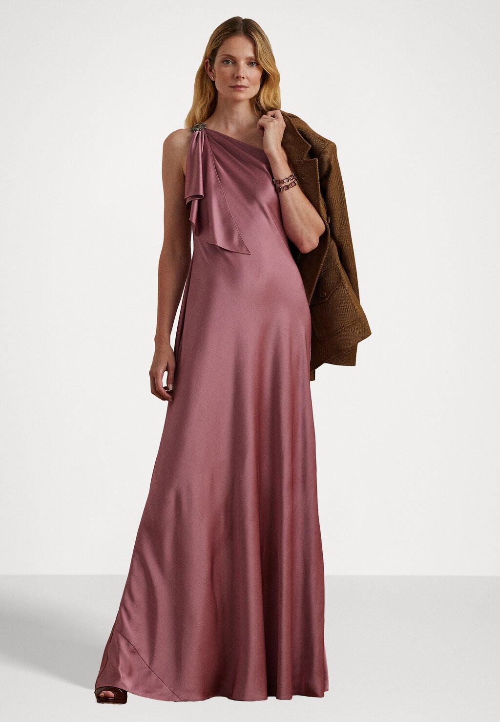 

Одежда для особых случаев SATIN CHARMEUSE ONE SHOULDER GOWN Lauren Ralph Lauren, розовый