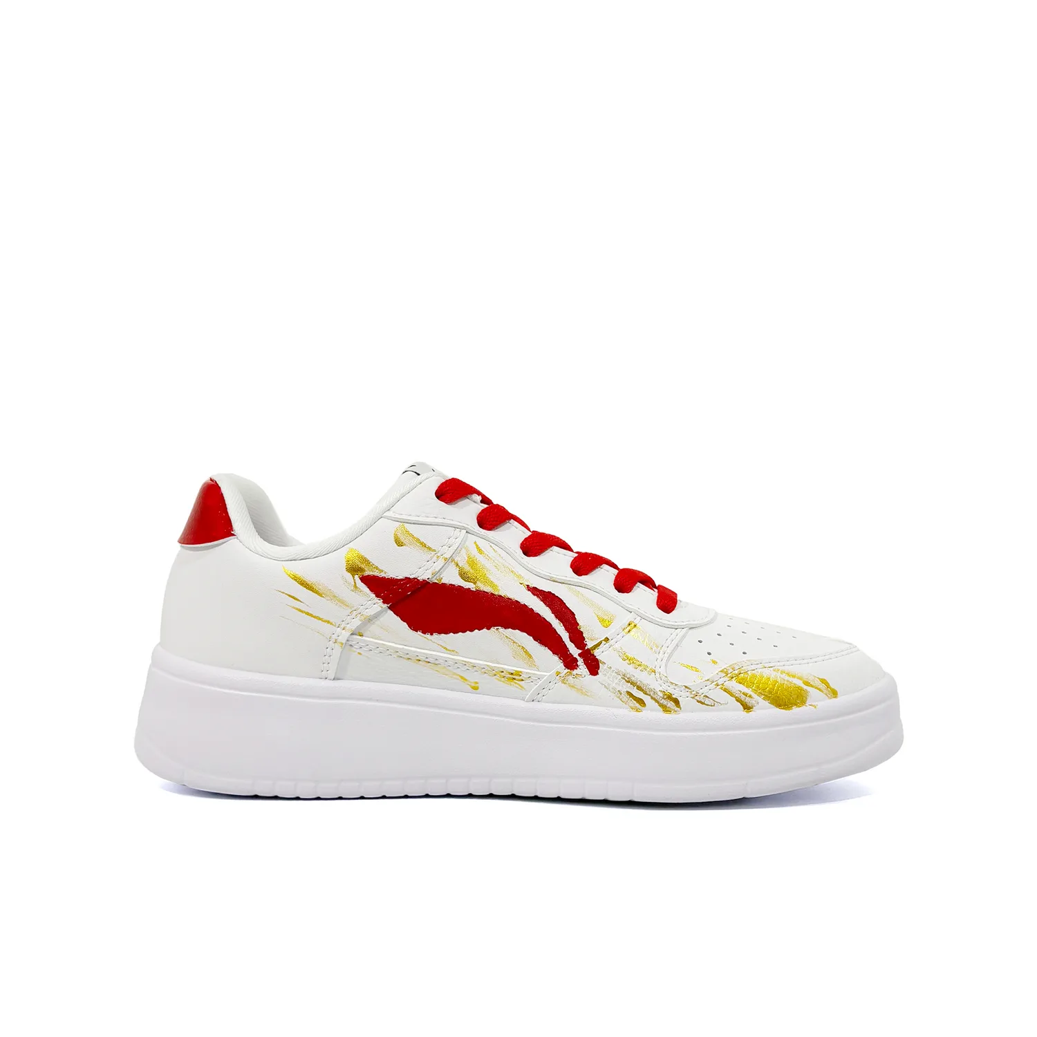 Кроссовки для скейтбординга Li-Ning Floating Boat, износостойкие, легкие и дышащие, мужские, красные и белые — фото 3