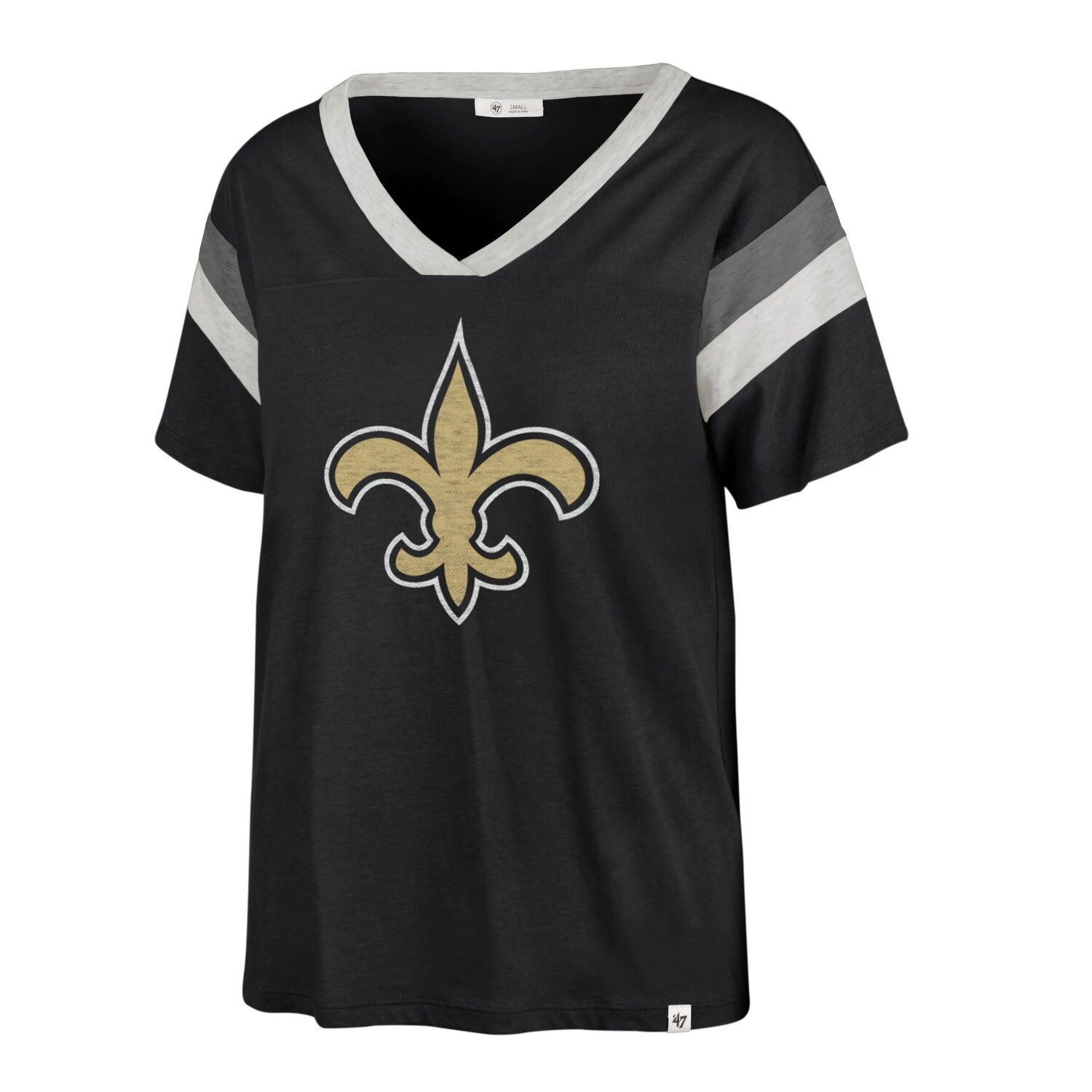 

Женская черная футболка с v-образным вырезом New Orleans Saints Phoenix '47, Черный, Женская черная футболка с v-образным вырезом New Orleans Saints Phoenix '47