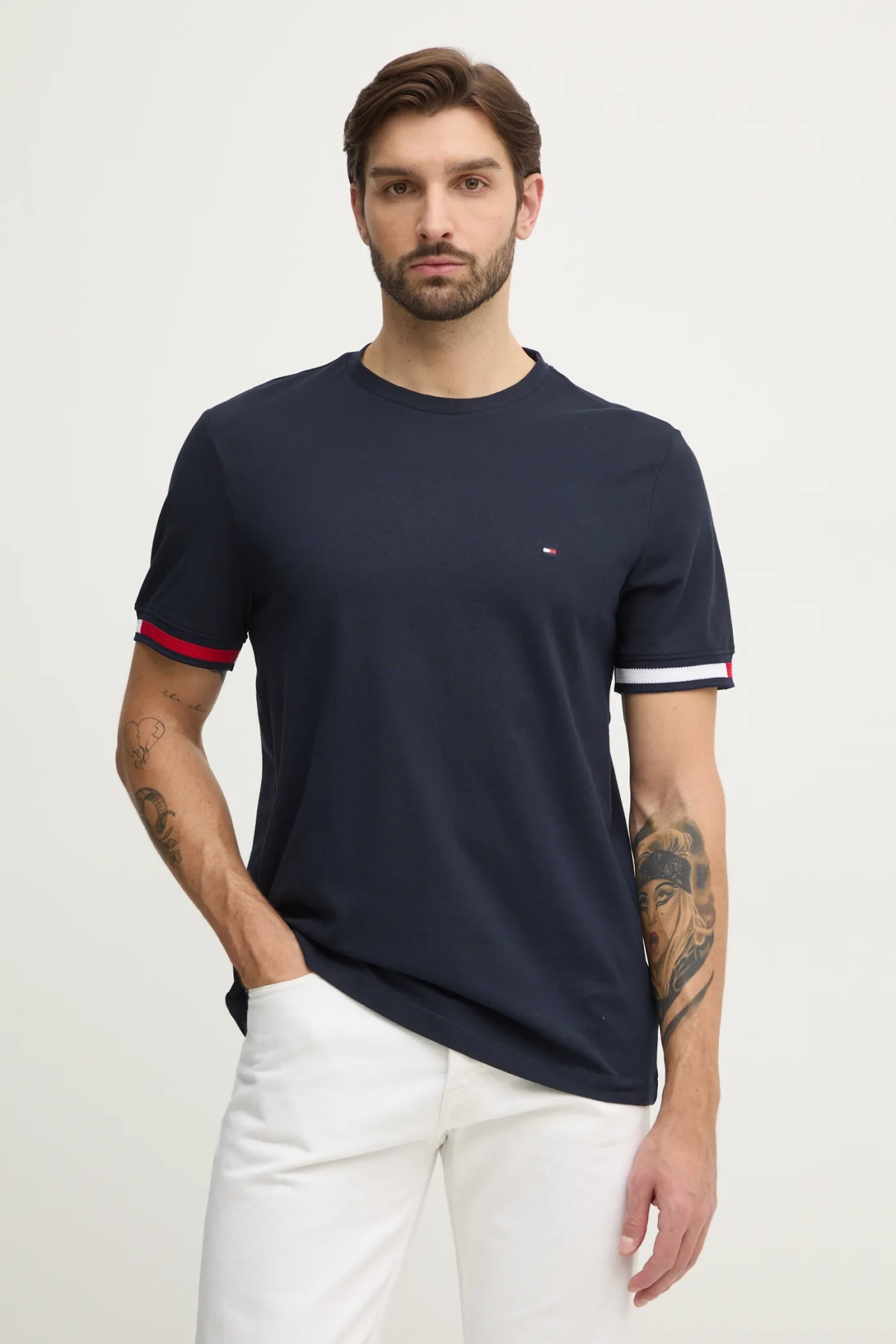 

Хлопковая футболка Tommy Hilfiger, темно-синий