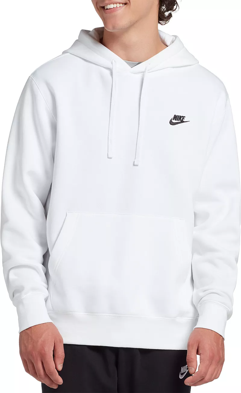 

Мужская флисовая худи Nike Sportswear Club, белый/черный