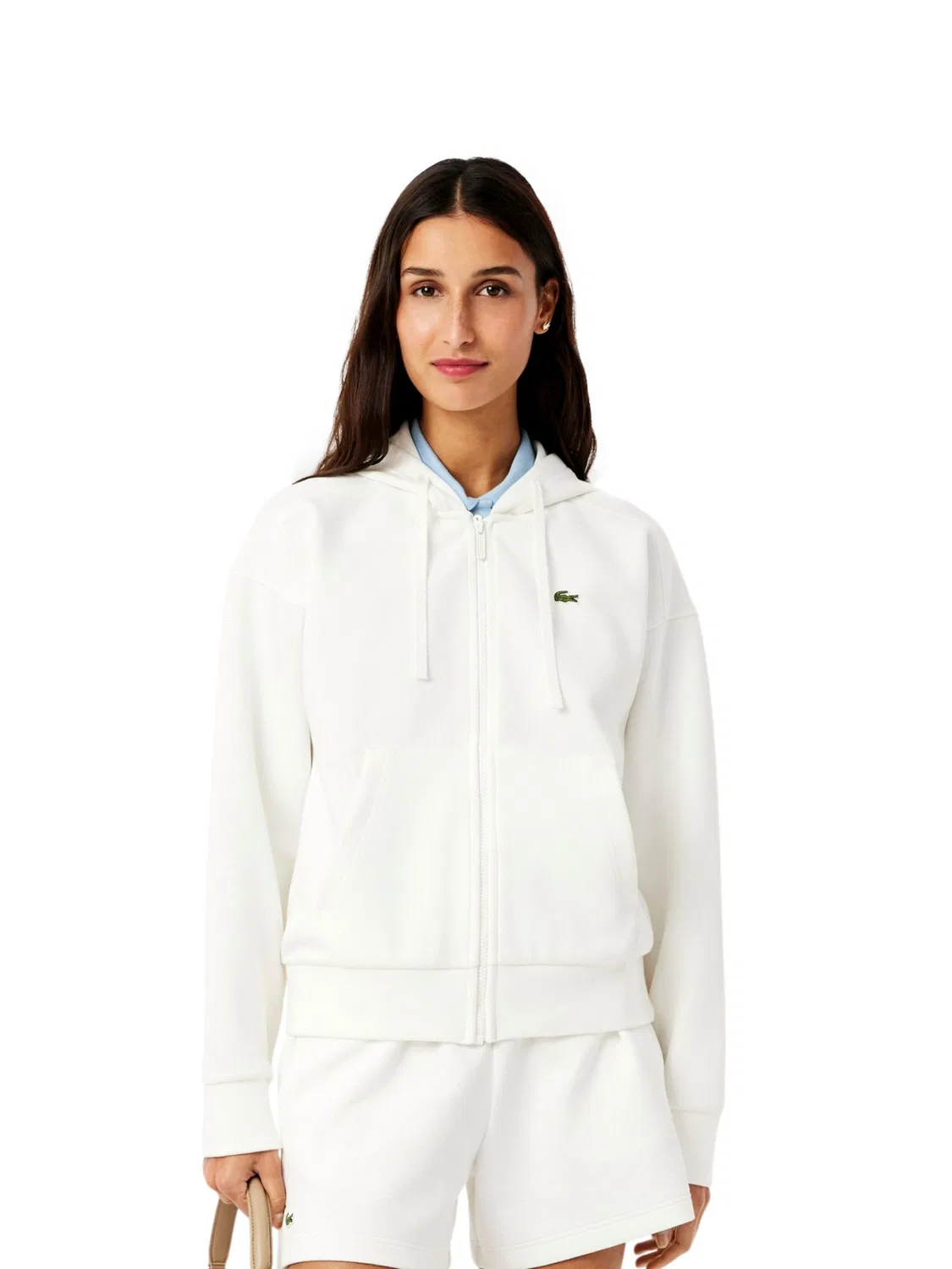 Толстовка на молнии Lacoste, White — фото 2