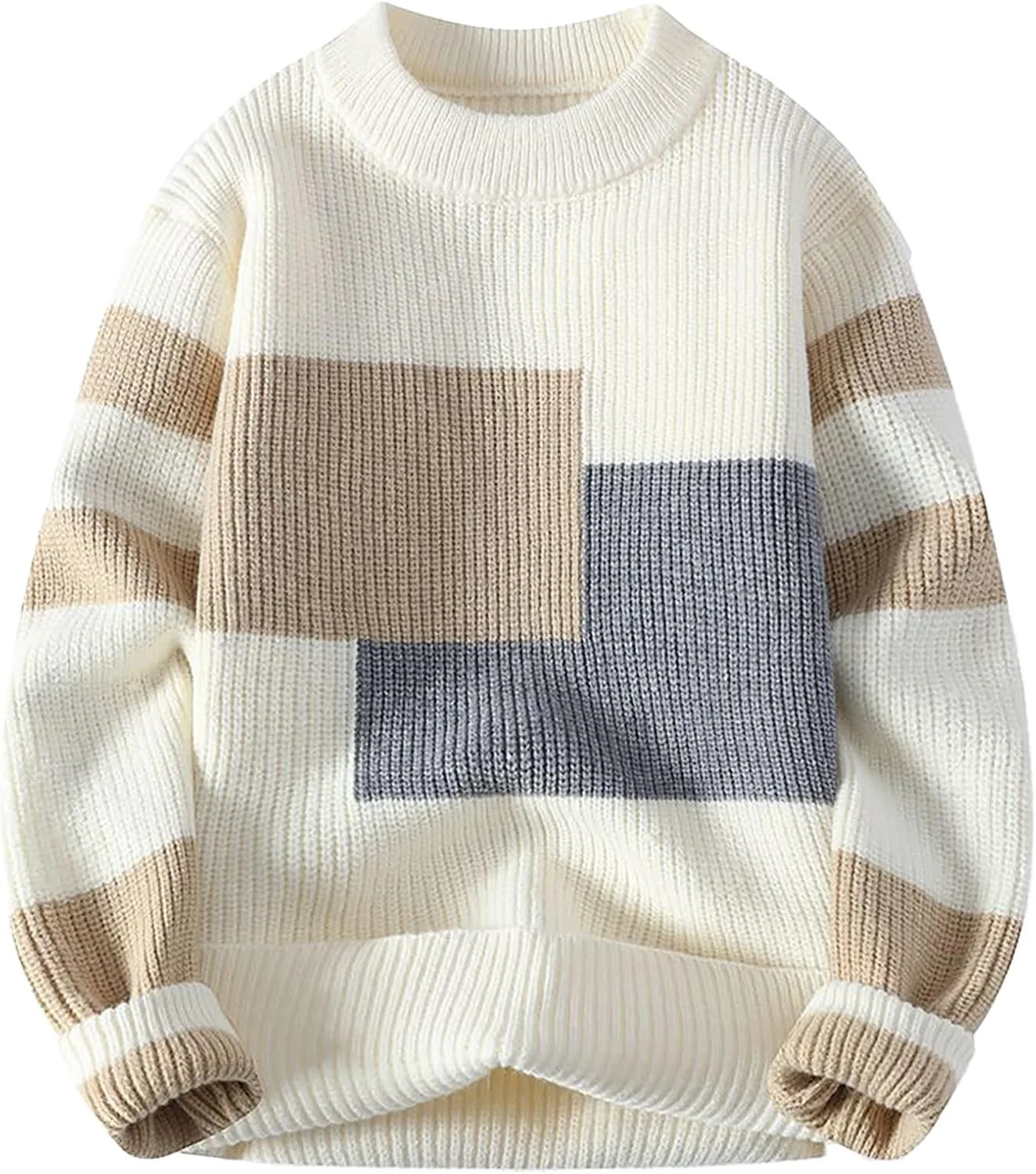 

Свитер мужской с длинным рукавом и цветными блоками