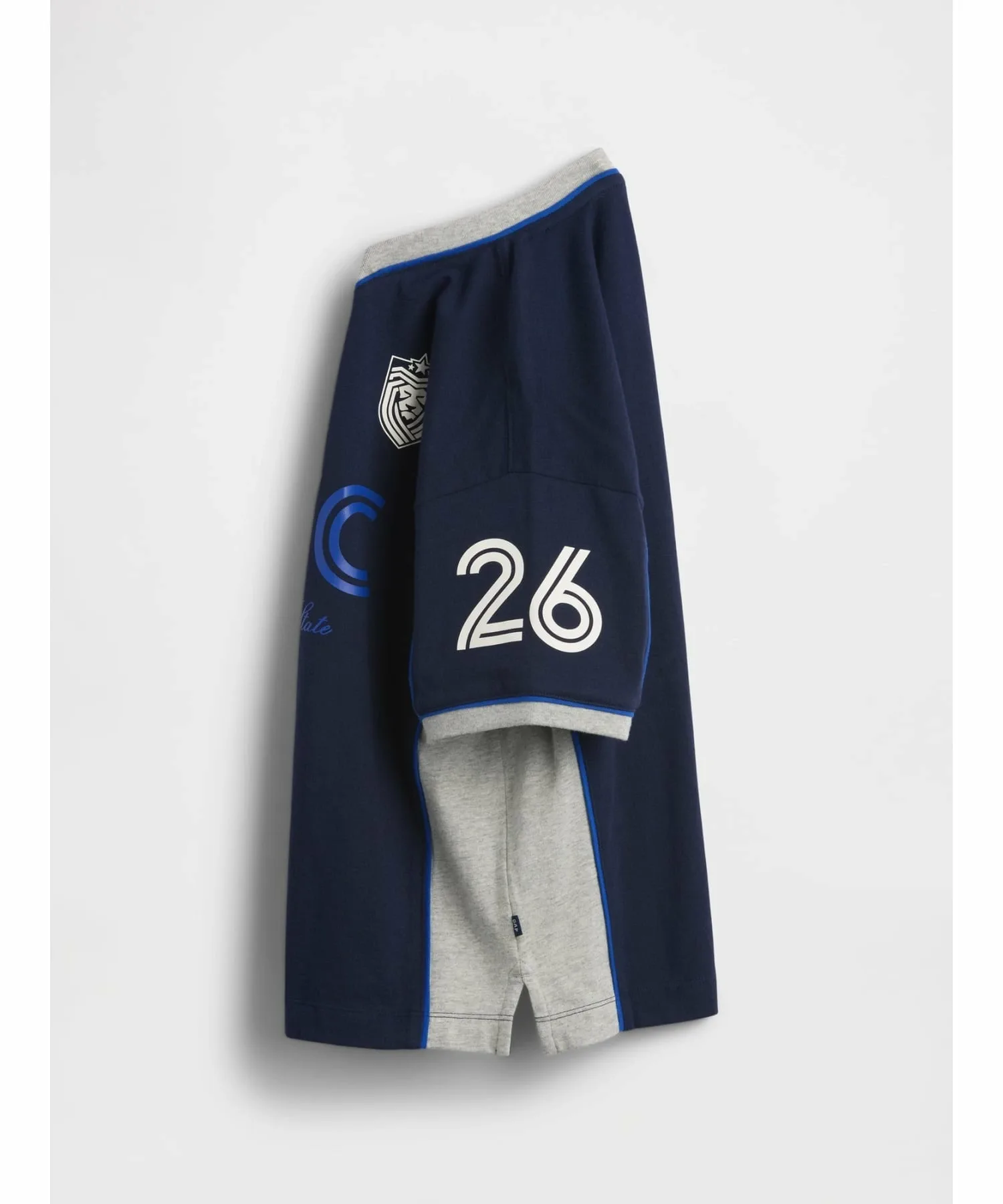 (K) Футболка свободного кроя из джерси (детская) GAP, NAVY_UNIFORM — фото 3