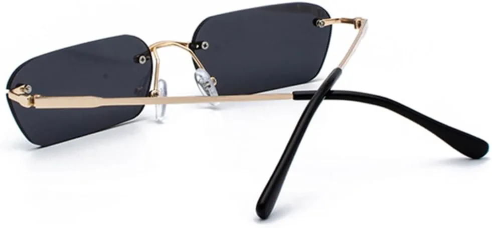 

Солнцезащитные очки для мужчин и женщин - защита UV400 - безободковые линзы ярких цветов для занятий спортом на открытом воздухе и вождения DSVIGF, Gold-grey