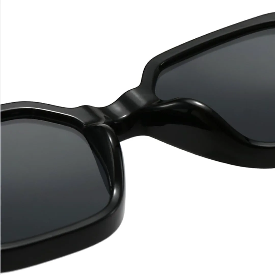 

Женские солнцезащитные очки с заклепками, шестиугольной и квадратной формы, в стиле ретро, ​​повседневные, с защитой от УФ-излучения UV400 UATXTAU, Black Black