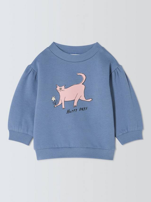 

Хлопчатобумажная толстовка baby cat John Lewis , синий