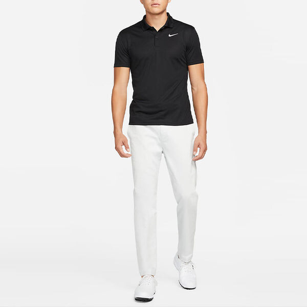 Футболка Nike Casual Breathable Solid Color Golf Short Sleeve Polo Shirt Black, черный — фото 3