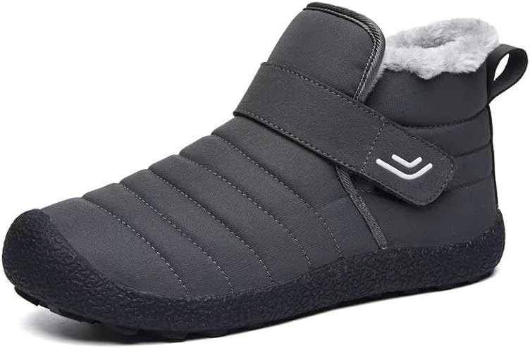 

Мужские и женские водонепроницаемые теплые зимние ботинки Zonkacen из хлопка для улицы, снега и походов, серый