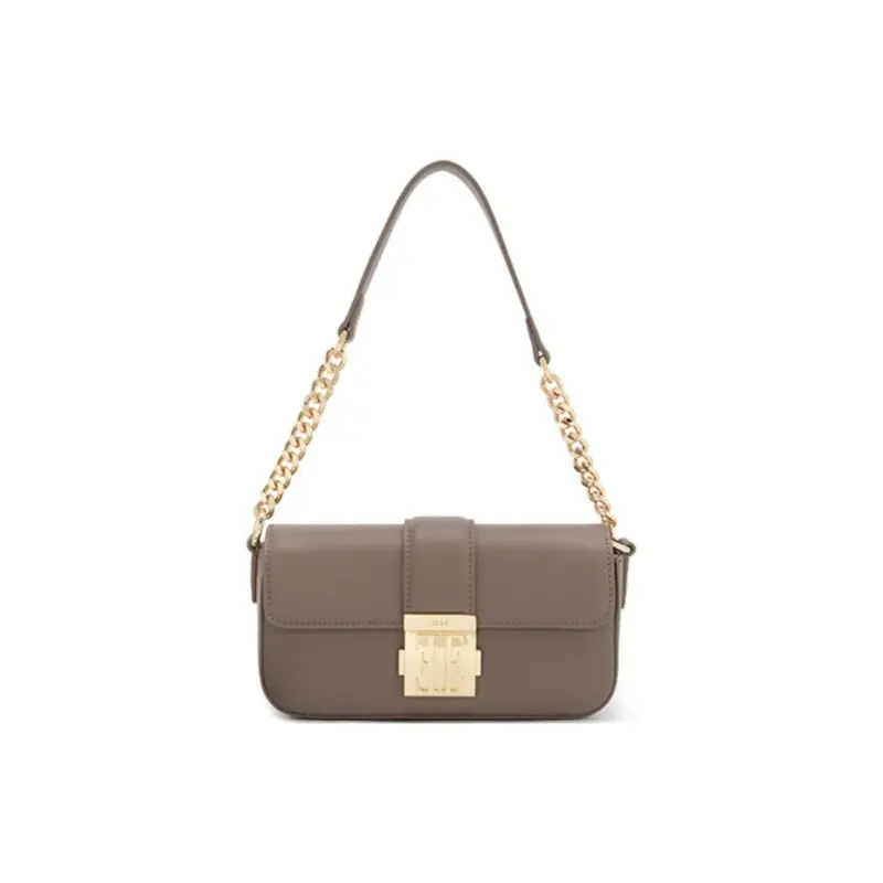 

ELLE Кожаная маленькая квадратная сумка через плечо для женщин White/Gray