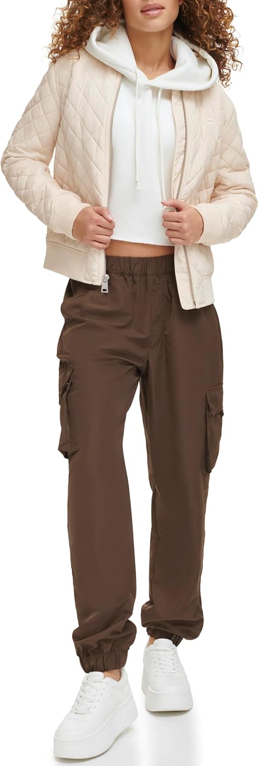 

Levi's Женская стеганая бомбер с бриллиантами, Natural Beige