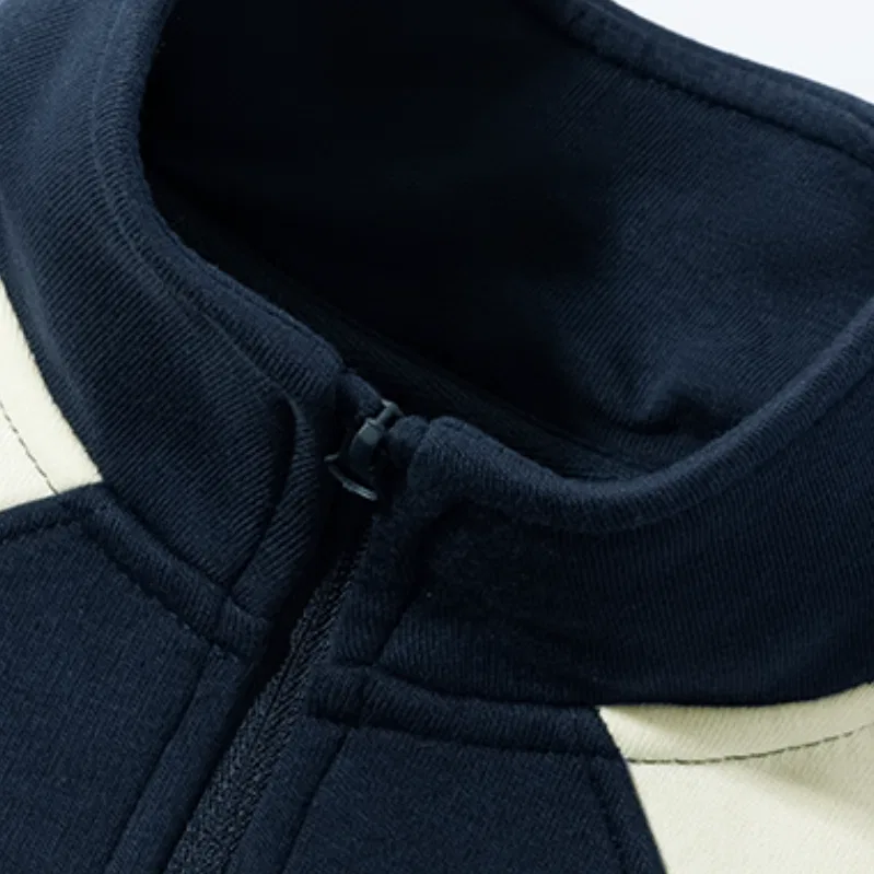 Свитшот детский с полуоткрытым воротом PEAK Navy Blue/PK Gold Letter K — фото 4
