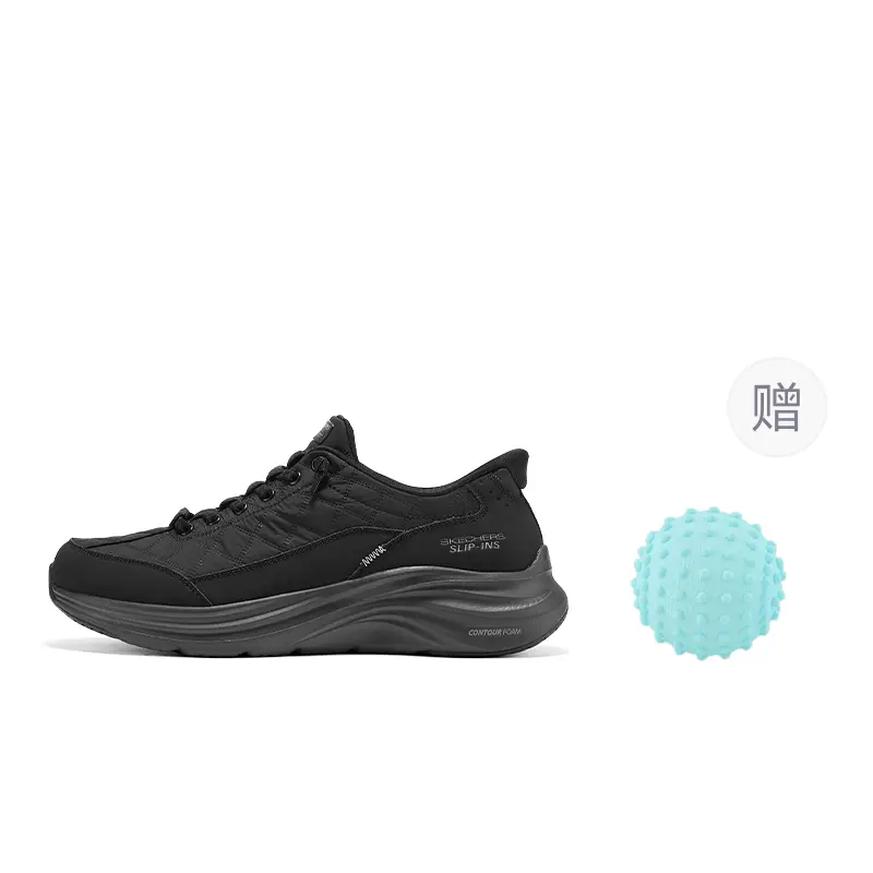 

Легкие мужские кожаные кеды на низком ходу черного цвета Skechers, черный[Free Soccer Ball]