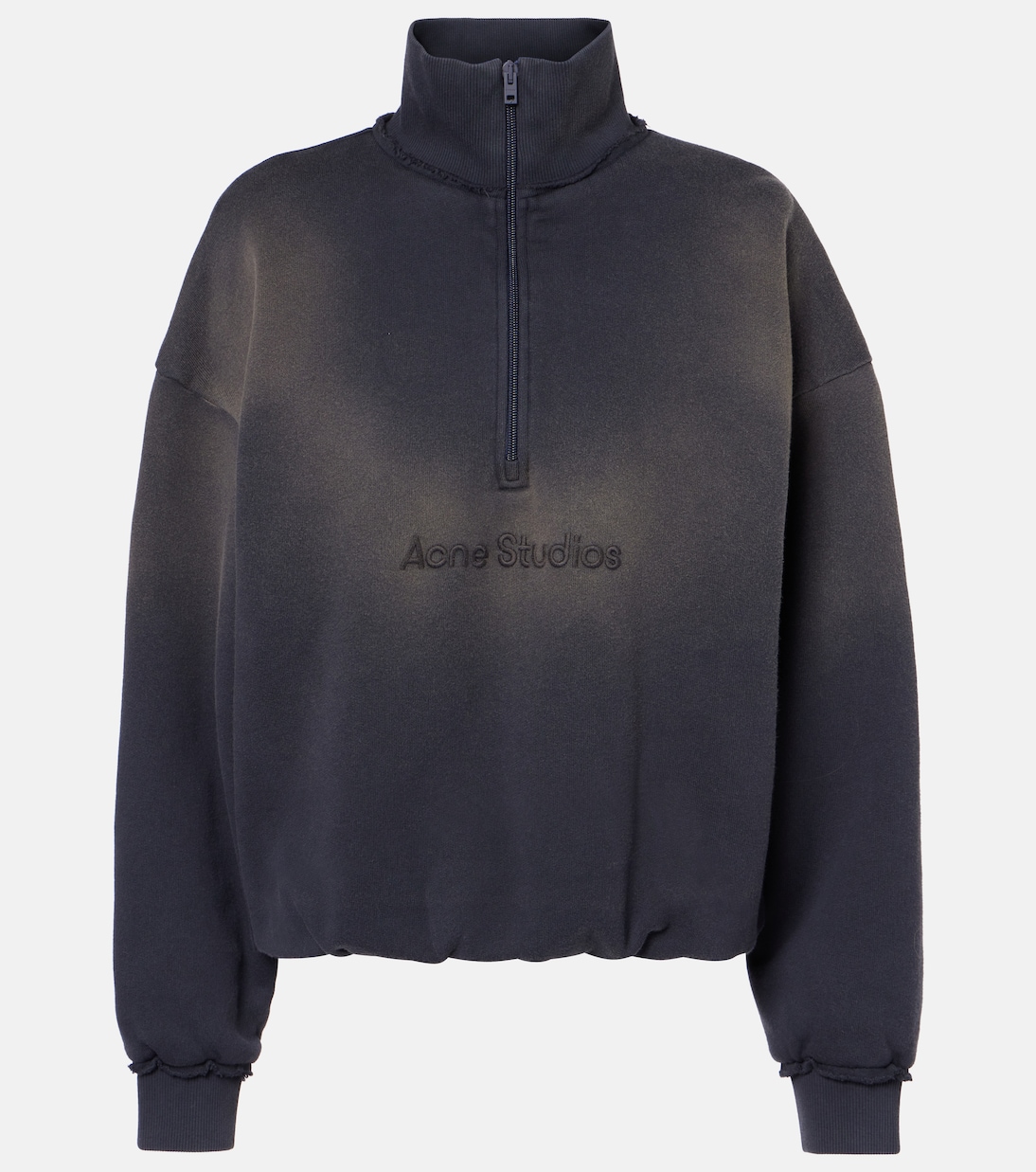 

Толстовка из хлопкового джерси с логотипом и полумолнией Acne Studios, Navy Blue