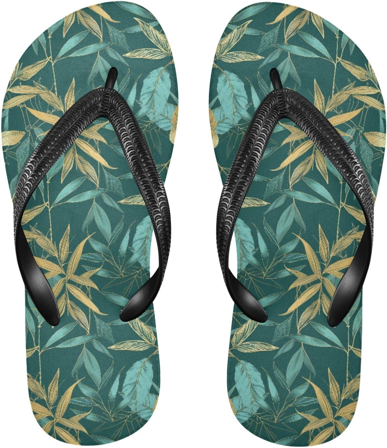 

Сланцы для женщин и мужчин с тропическими листьями, женские шлепанцы, мужские сандалии, шлепанцы для душа, летние нескользящие сланцы для плавания, пляжа и ванной Mnsruu, Leaf I 1637