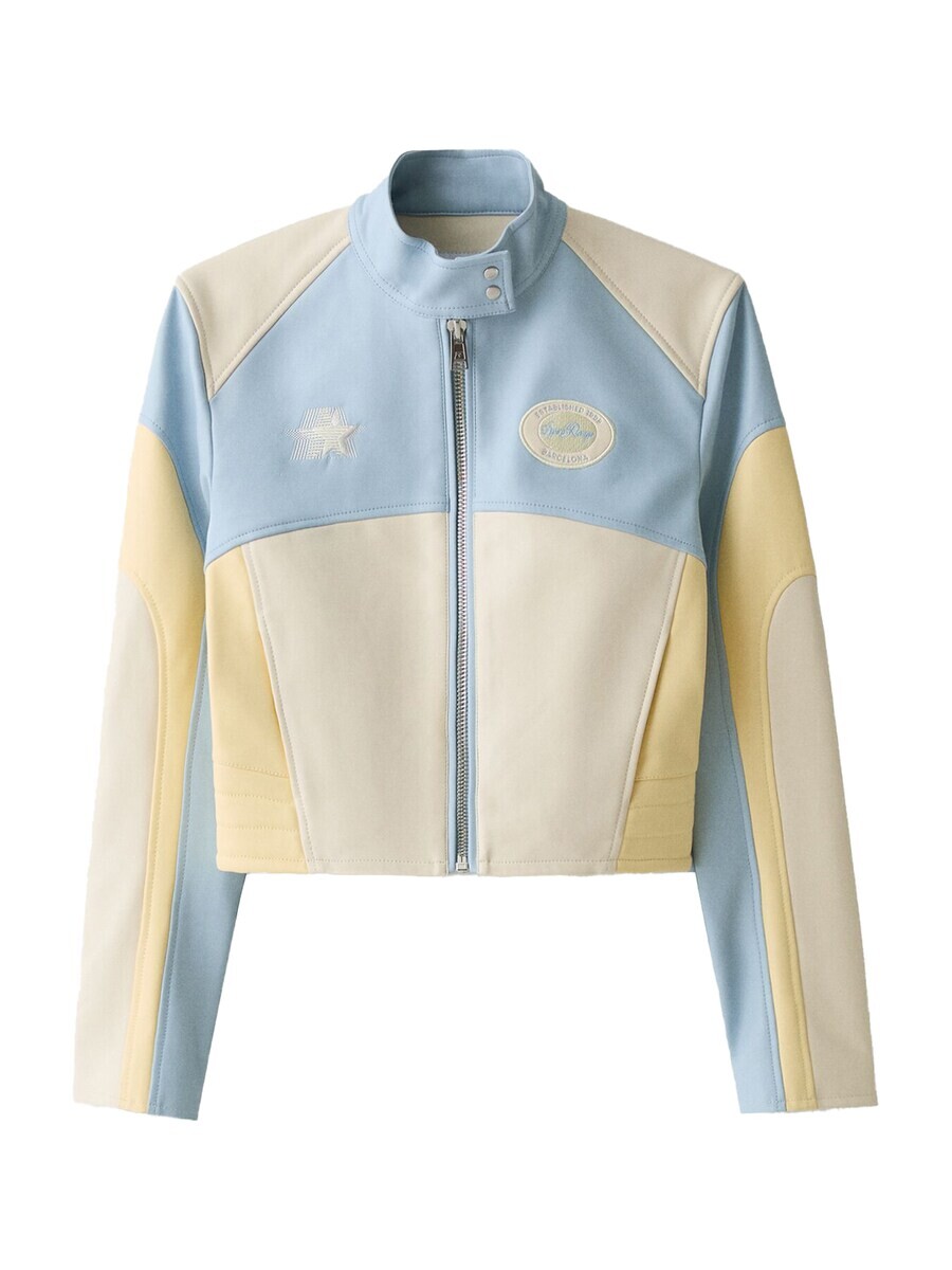 

Кожаная куртка Bershka Between-Season Jacket, разноцветный
