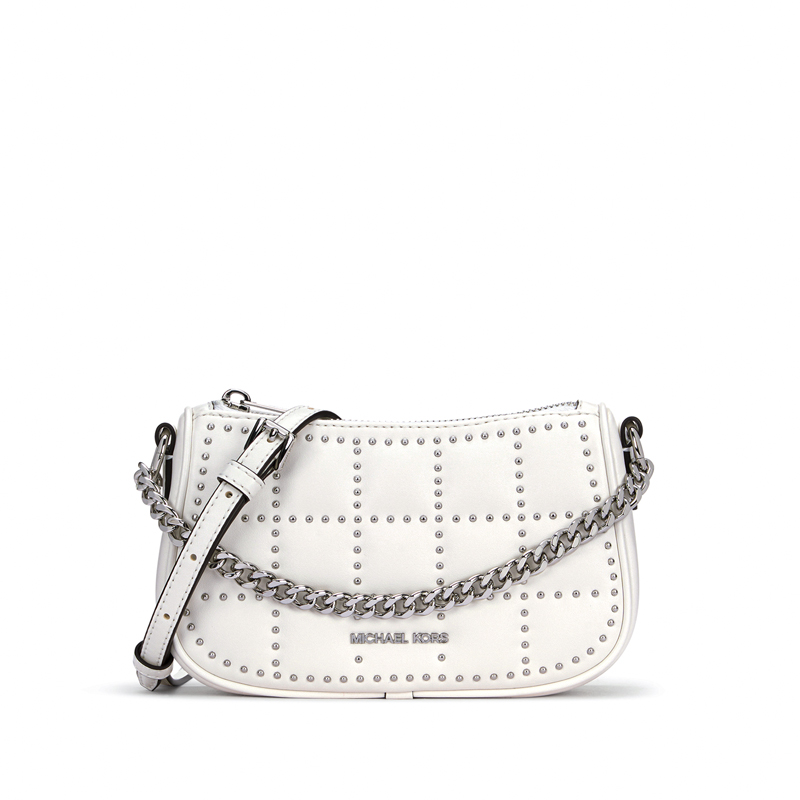 

MICHAEL KORS Сумка через плечо Carmela из искусственной кожи, седло, маленькая женская сумка-кроссбоди white