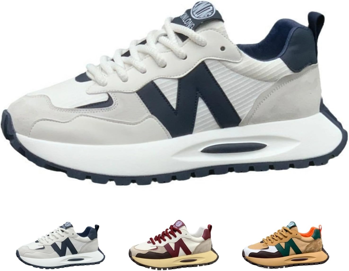 

Классические массивные кроссовки MACEFIL для мужчин и женщин, дышащая сетка, удобные повседневные спортивные обувь, белый/синий