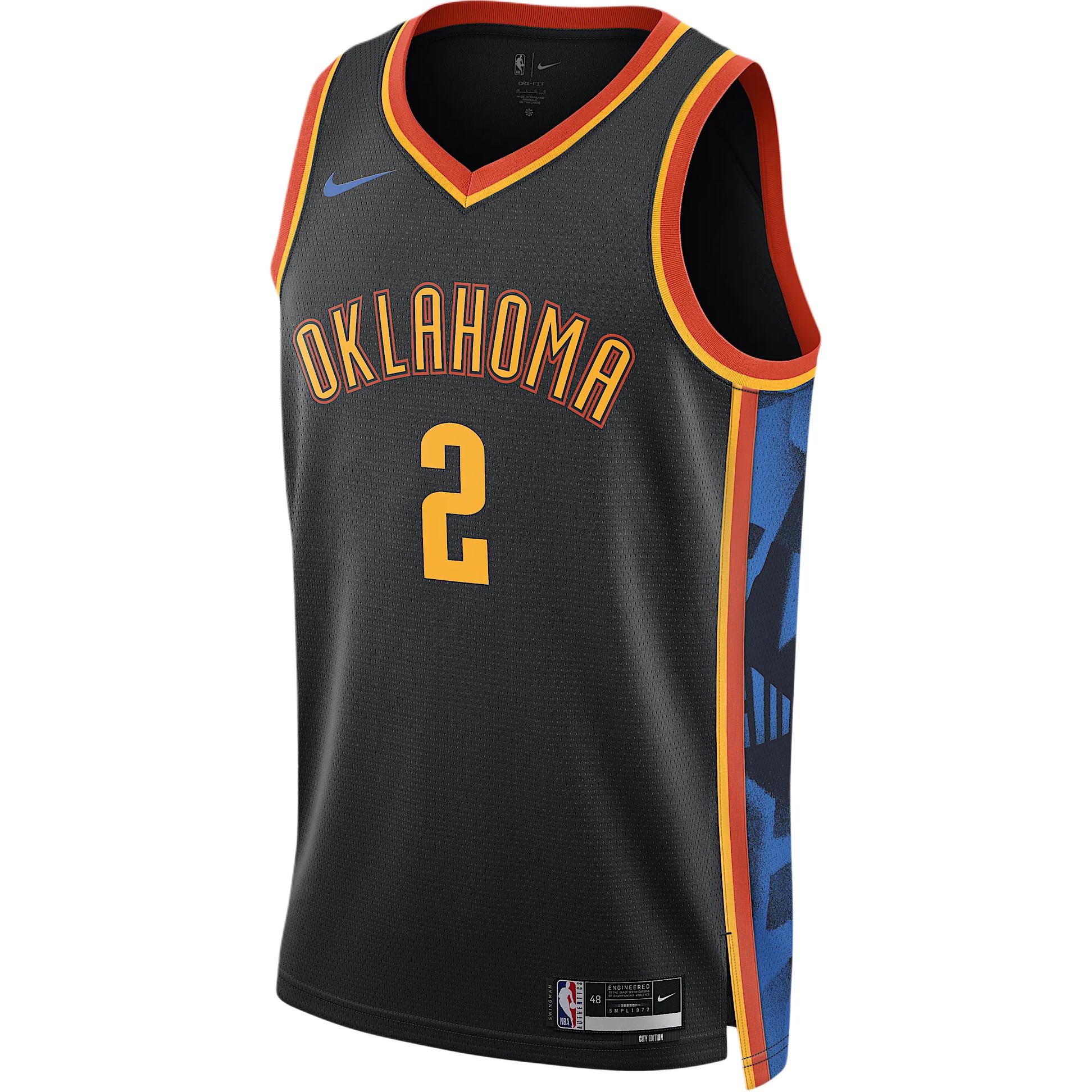

Футболка Oklahoma City Thunder City Edition 2024/25 мужская Dri-FIT NBA Swingman Nike, черный