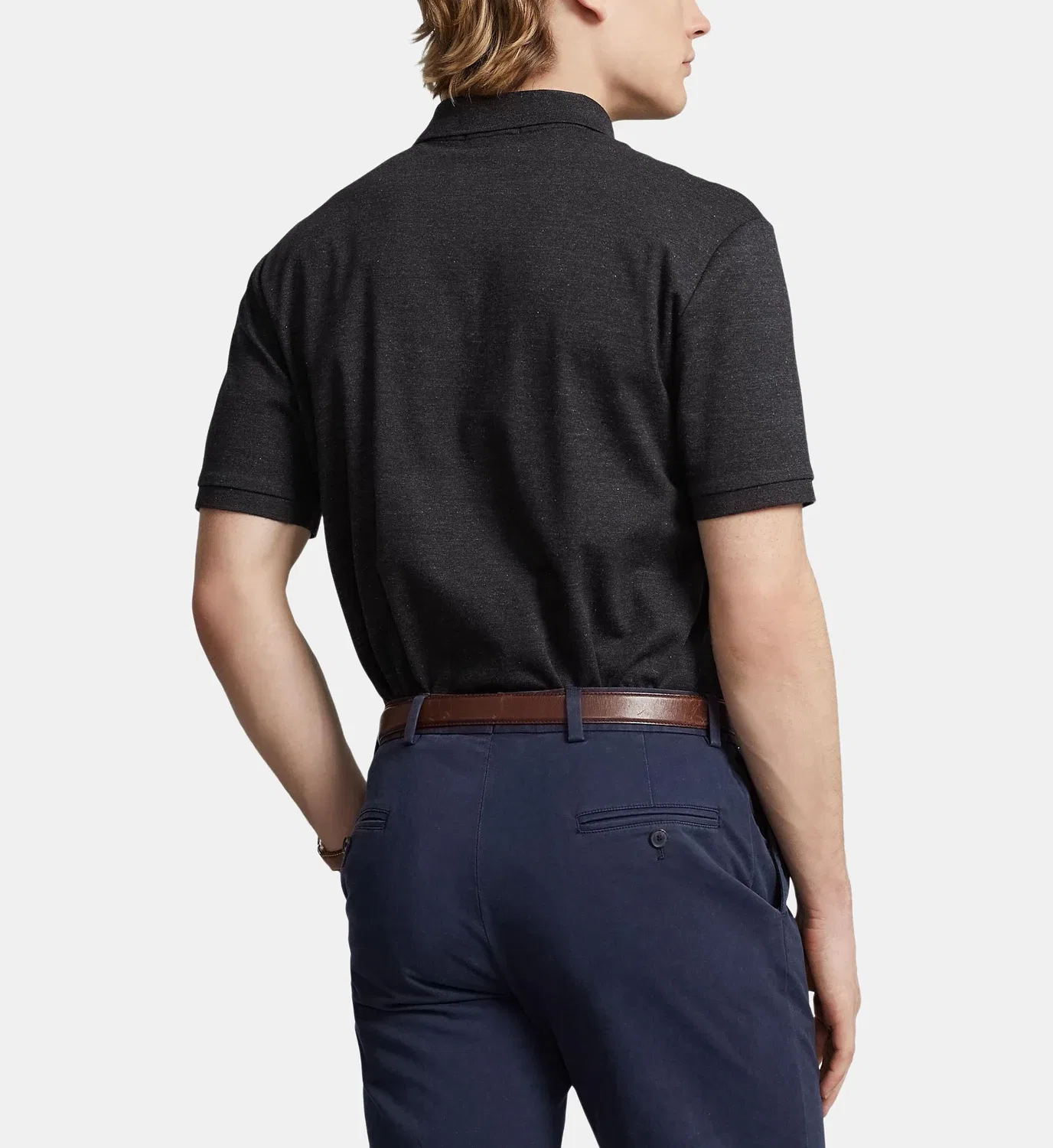 Приталенное поло из пима-хлопка POLO RALPH LAUREN, черный — фото 3