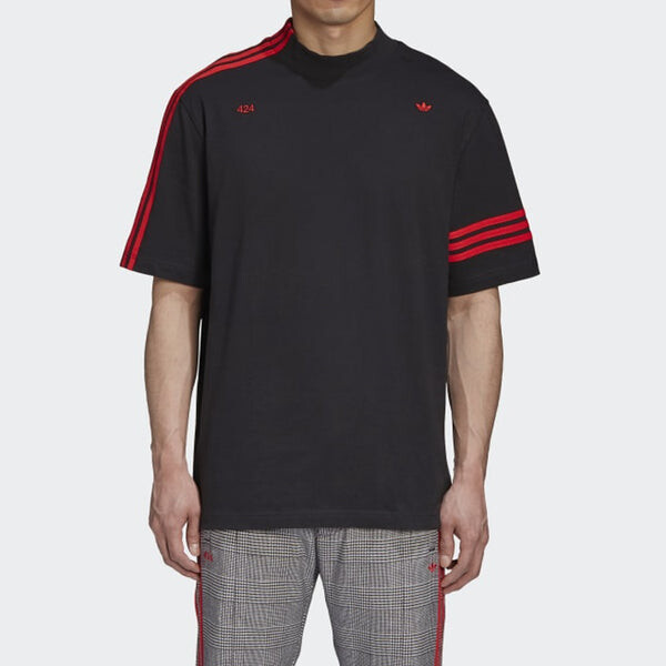 Футболка adidas originals x 424 R.Y.V. Tee Crossover ribbed High Collar Loose Short Sleeve Black, черный — фото 3