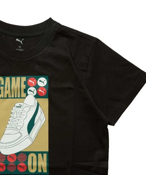 Детская футболка PUMA GRAPHIC с принтом кроссовок чёрная — фото 4