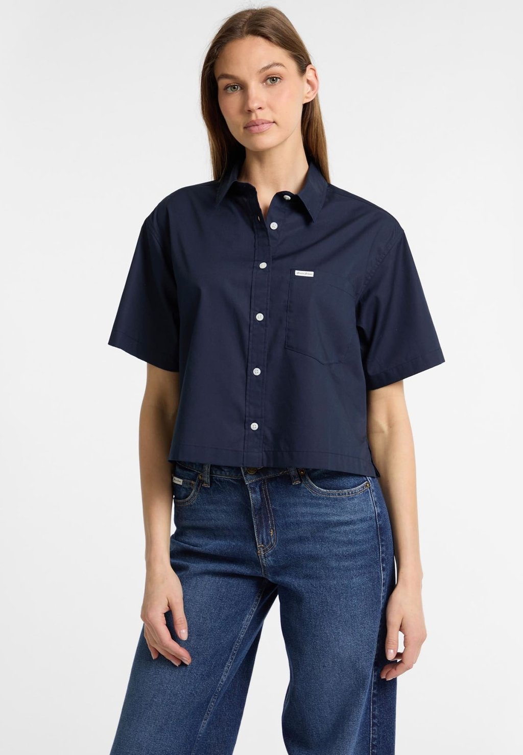 

Блузка на пуговицах Guess Jeans, темно-синий
