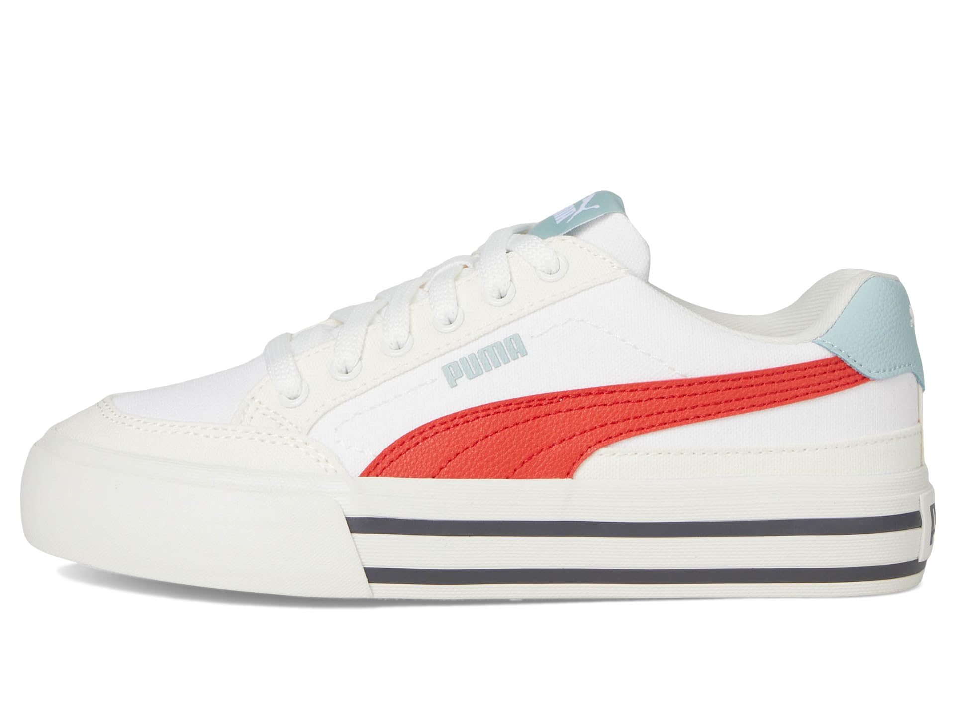 Кроссовки PUMA Kids Court Classic Vulc, Puma White/Red Fire/Vapor Gray — фото 4