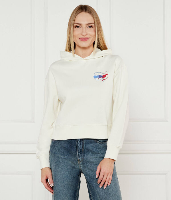 

Свитер с иконой Cropped fit Karl Lagerfeld, бежевый