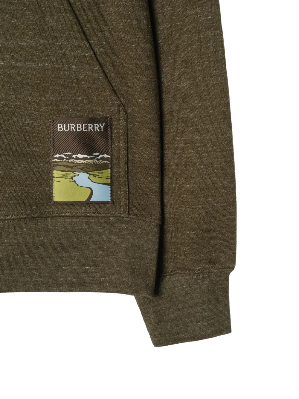 Худи Burberry Landscape-label из хлопка, зеленый — фото 2
