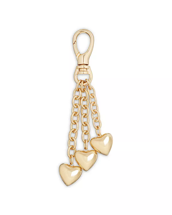

Миниатюрные объемные брелоки в виде сердечек для сумочки (три штуки) Roxanne Assoulin, золотой