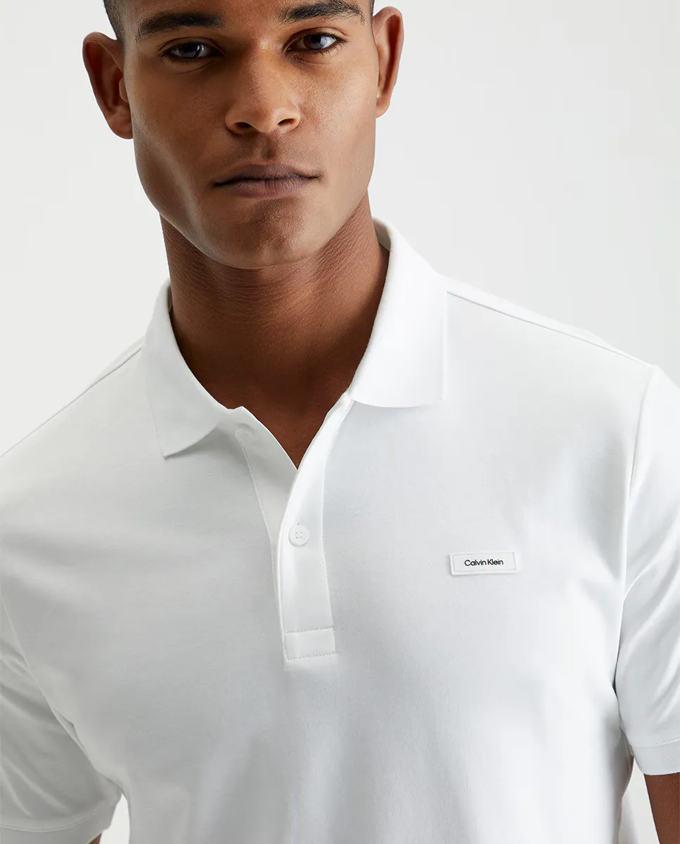 

Мужское однотонное поло Calvin Klein, белый