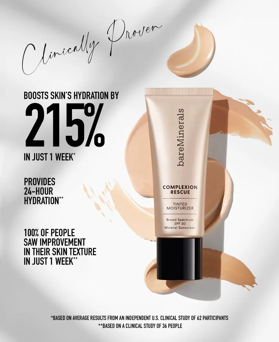 Мини-версия тонирующего увлажняющего крема COMPLEXION RESCUE с гиалуроновой кислотой и минеральными компонентами, SPF 30 BareMinerals, Natural Pecan 05 — фото 4